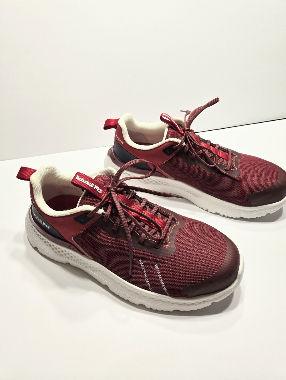 Timberland Pro Safety Toe Setra Work Sneakers Athletic Shoes Maroon Red